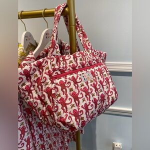 Roller Rabbit monkey zip tote